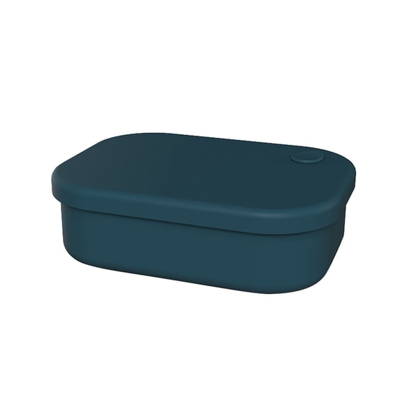 Food Grade Silicone Lunch Box, Heat Preservation Storage Box, Portable Food Container, Household Kitchen Silicone Holder, Reusable Meal Prep Box, Food Organizer with 4 compartments (Blue)