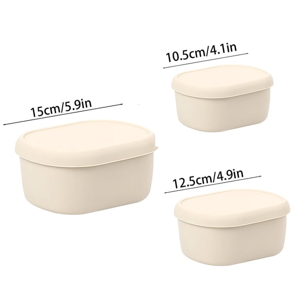 Food Grade Silicone Lunch Boxs Reusable Storage Container Leakproof for Travel Party Wedding Events Compact Design Blue (M)