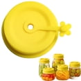 thumbnail image 1 of Food Grade Silicone Mason Jar Lids Leak Proof Sealing Covers Reusable Soft Easy Installation Fit Most Regular Cups,1PC,Yellow, 1 of 10