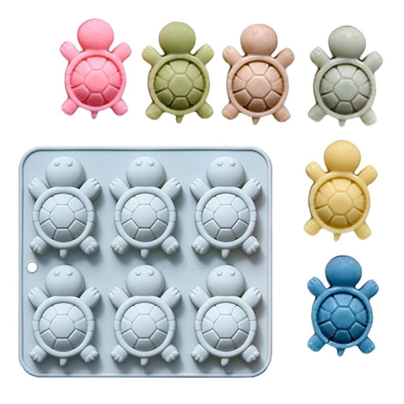 Food Grade Silicone Mousse Cake Mold 6 Cavity Turtles Dessert Baking Accessory