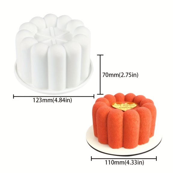Food Grade Silicone Mousse Cake Mold - Non-Stick Round Love Flower & Square Design for Baking Desserts