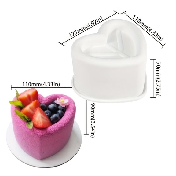 Food Grade Silicone Mousse Cake Mold - Non-Stick Round Love Flower & Square Design for Desserts