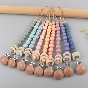 Food Grade Silicone Pacifier Chain - No Sharp Edges - Baby Infant Pacifier Clip Chain - Teething Toy for Daily Use