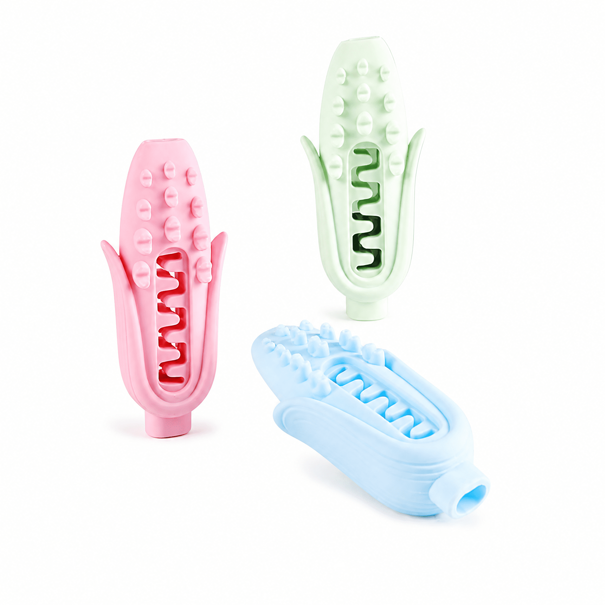 Food Grade Silicone Pet Corn Chew Stick, Macaron Color Durable Dog Chew Toy, 134g Heavy-Duty Teeth Cleaning for Puppies Dogs