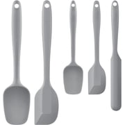 Food Grade Silicone Rubber Spatula Set for Baking, TAIMASI 5Pcs Cooking Utensil Set, High Heat Resistant Non Stick Dishwasher BPA-Free-Gray