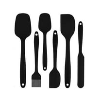 Food Grade Silicone Rubber Spatula Set for Kitchen Baking,Cooking,and Mixing High Heat Resistant Non Stick Dishwasher Safe BPA-Free Black Set of 6