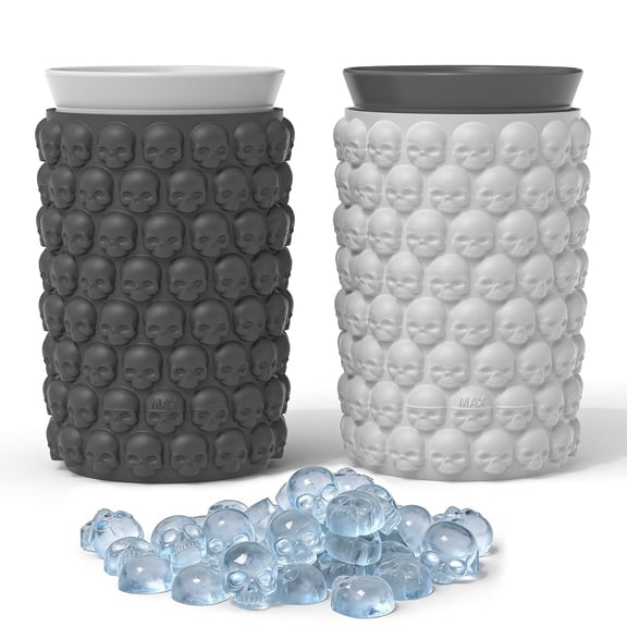 Food Grade Silicone Skull Ice Tray 128 Mini Skull Ice Cubes 2 Pack for Cocktail Beverage Making