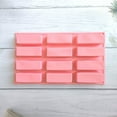 thumbnail image 1 of Food Grade Silicone Small Rectangular Chocolate Molds - 12-Cavity Non-Stick Baking Molds for Candy, Cake, Jelly, Energy Bars - Oven, Microwave & Dishwasher Safe, 1 of 2
