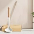 thumbnail image 1 of Food Grade Silicone Soup Ladle Non-Stick Spatula Spoon 13.8 Inch Kitchen Utensil for Kitchen/Dining(White),Hulucky, 1 of 7