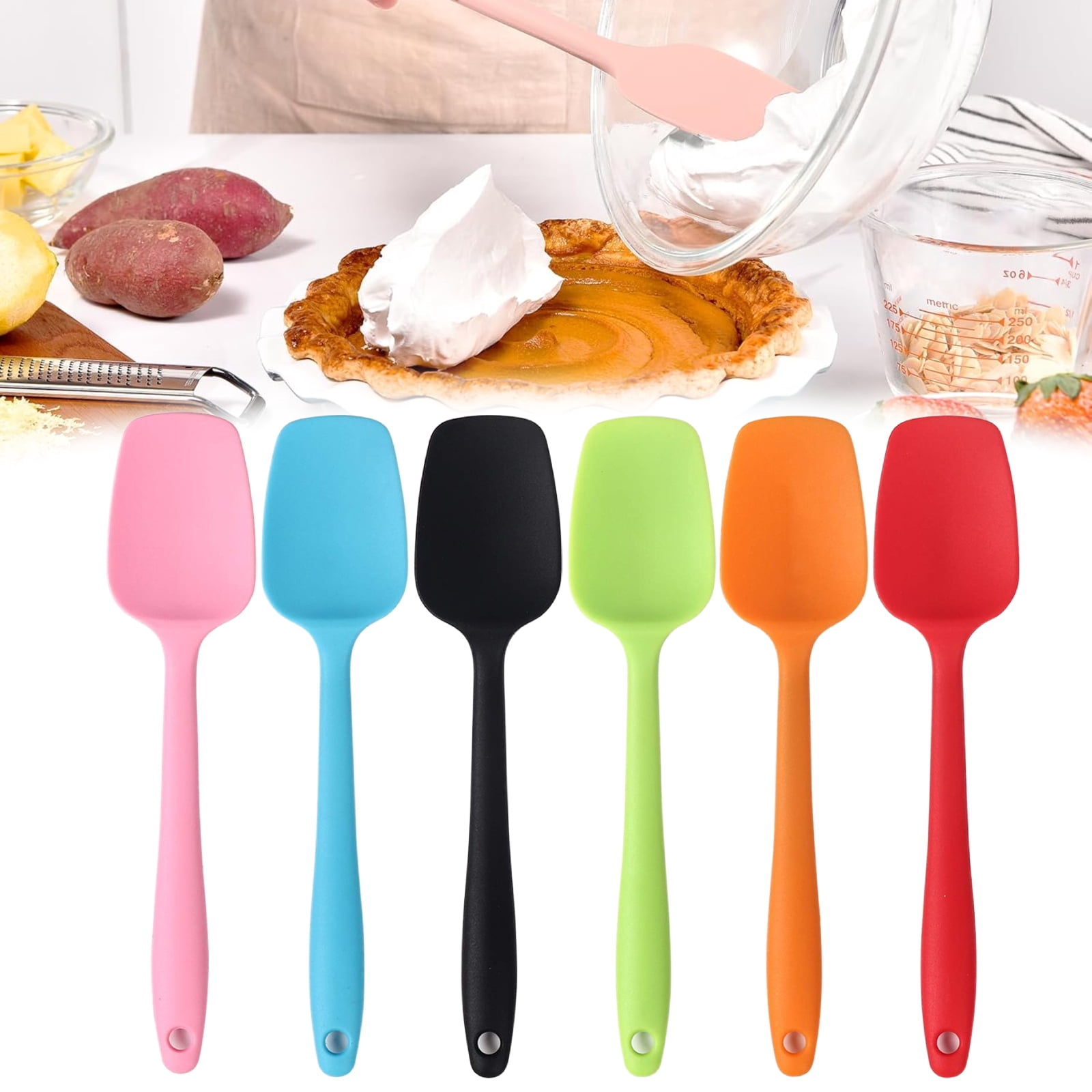 Food Grade Silicone Spatula Set Heat Resistant Small Rubber Spatulas,6 ...