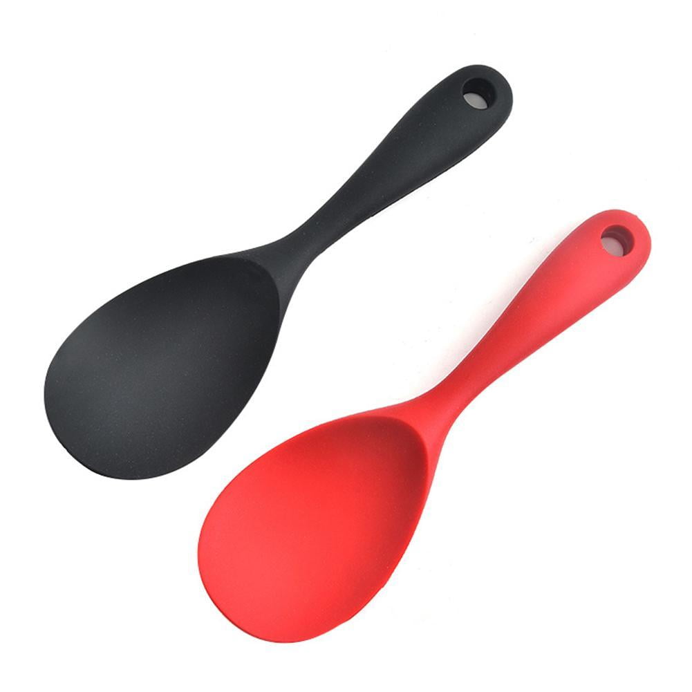 Food Grade Silicone Spoon Heat Resistant Non-stick Rice Spoon Cooking ...