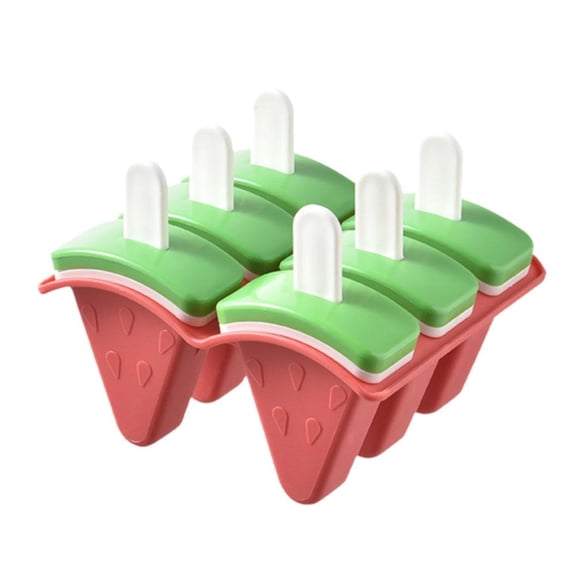 Food-Grade Silicone Watermelon Popsicle Molds Set Of 4 Or 6 With Lid For DIY Homemade Healthy Ice Cream And Family Fun