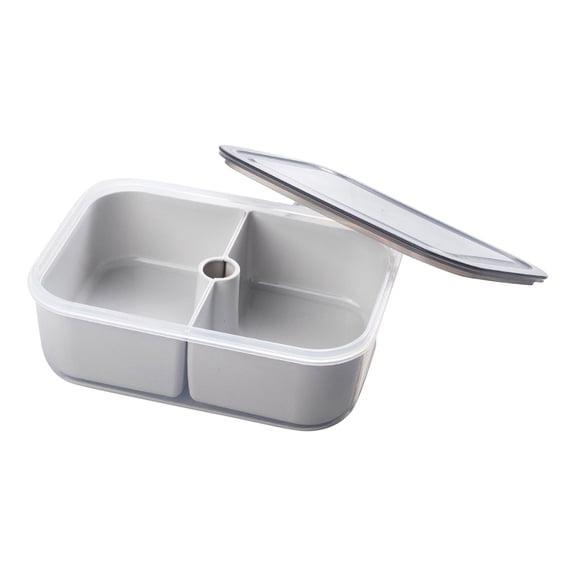 Food Grade Stackable Storage Box Vegetable Meat Sorting Container Durable Odorless Fresh Food Preservation for Fruit Vegetable Kitchen Pantry Space Organization,Gray