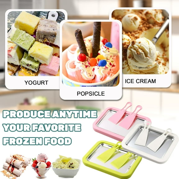Food Grade Stainless Steel Rolled Ice Cream Maker, Non-Electric Ice Cream Roll Maker Machine, DIY Yogurt & Sashimi Dessert Maker With Fast Freezing Coolant, Easy To Use & Wash,9*7*1 Inch