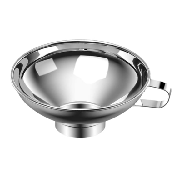 Food-Grade Stainless Steel Wide Mouth Funnel, For Kitchen And Fruit Filling, Easy Pouring, Silver