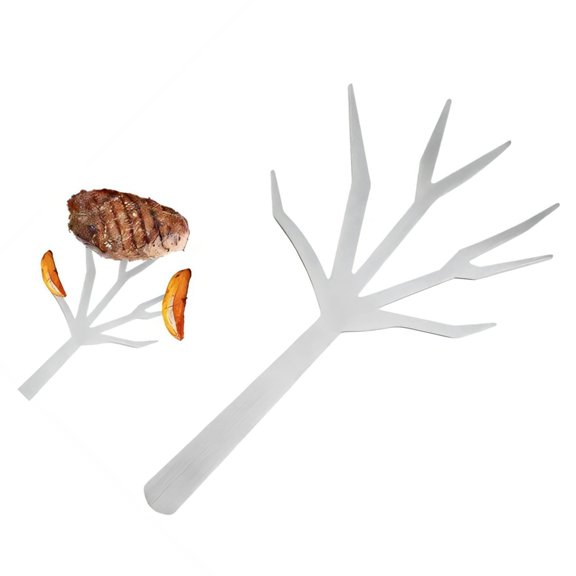 Food Grade Stainless Steels Fruit Fork Stylish Tree Branch Inspires Pattern Fork For Fruit Serving And Decoration