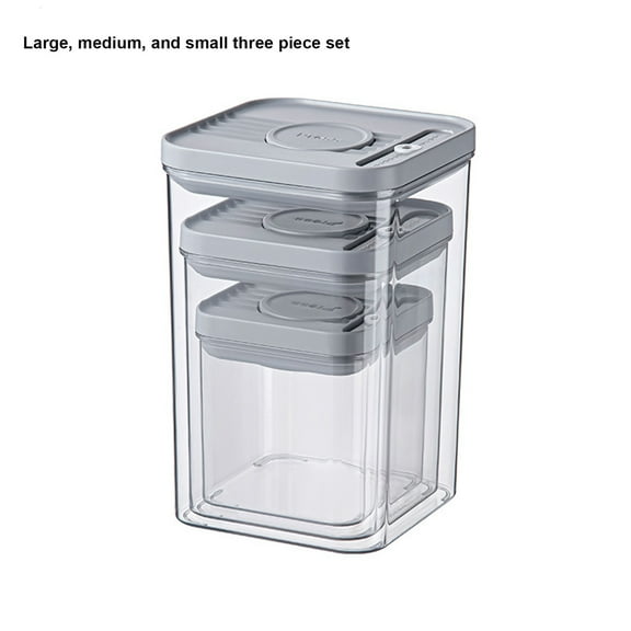 Food Grade Transparent Plastic Storage Can with Press Sealed Lid, Leakproof and Airtight Storage Container for Pantry, Kitchen Organization, and Food Preservation