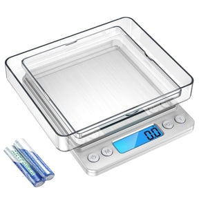 Food Gram Scale,Kitchen Scale,Digital Gram Scale,Ounce Scale Suitable for Coffee,Cooking, Nutrition,Lab,3000g x 0.1g Accuracy,2Trays,6 Units,with Tare Function (Battery Included)