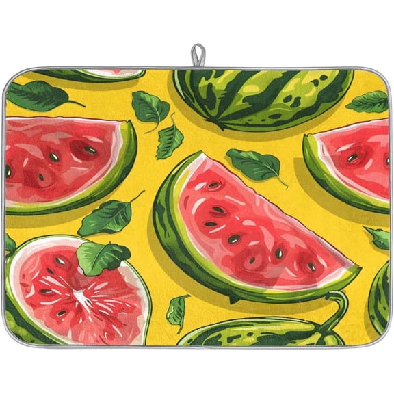 Food Hamburger Pizza Dish Drying Mat for Kitchen Counter,18 X 24 in Microfiber Drying Pad Dishes Drainer Mat Dish Rack Mats Absorbent Kitchen Accessories Coffee Maker Mat, Large