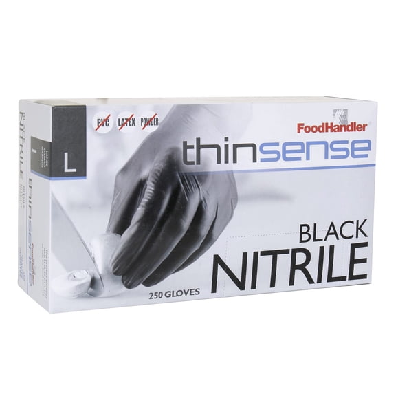 Food Handler Thinsense Large Black Nitrile Glove