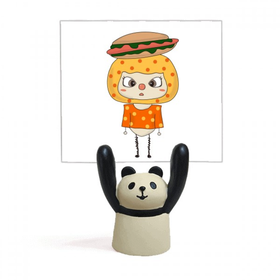 Food Hotdog Bread Vegetable Delicious UU Memo Holder Cartoon Animal Panda Stand Decoration