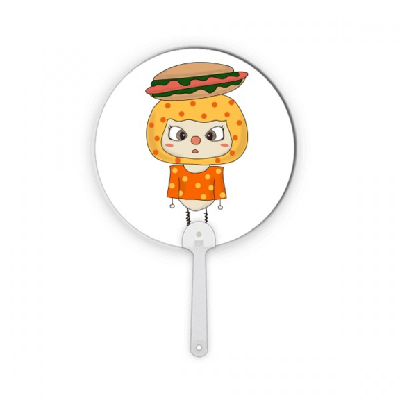 Food Hotdog Bread Vegetable Delicious UU Plastic Round Handheld Fan Decorations Craft