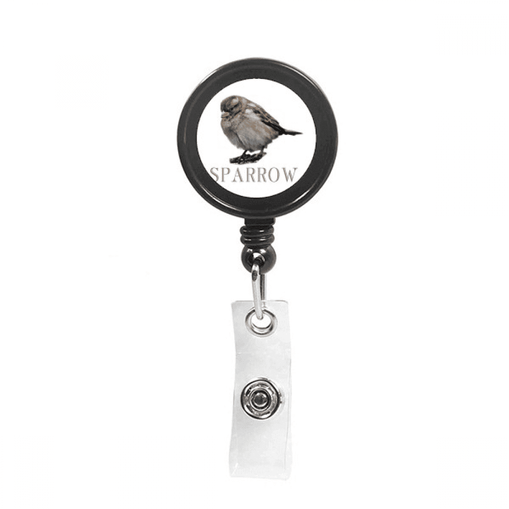 Food Jump Sparrow Birds Art Deco  Fashion Retractable Keychain Badge Holder ID Badge