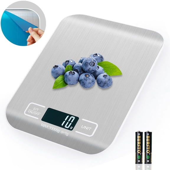 Food Scale, 22lb Kitchen Scale with 4 Units Tare Function & LCD Display, 0.1oz/1g Stainless Steel Digital Food Scale Grams and Ounces for Baking, Cooking, Dieting and Meal Prep