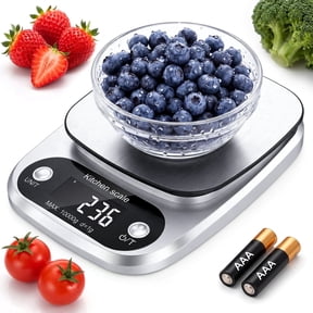 Arenviy Food Scale, 22lb Digital Kitchen Scale with 9 Units Tare Function & LCD Display, 304 Stainless Steel, Digital Grams and Ounces for Weight Loss, Baking, Cooking, Keto & Meal Prep