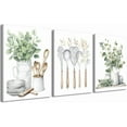 thumbnail image 1 of Food Kitchen Wall Art Set of 3, Colorful Dining Room Cheese Coffee Fries Wall Decor Paintings, Vintage Dark Flower Kitchen Poster Canvas Prints Aesthetics Artwork 12x16 inch Framed, 1 of 6