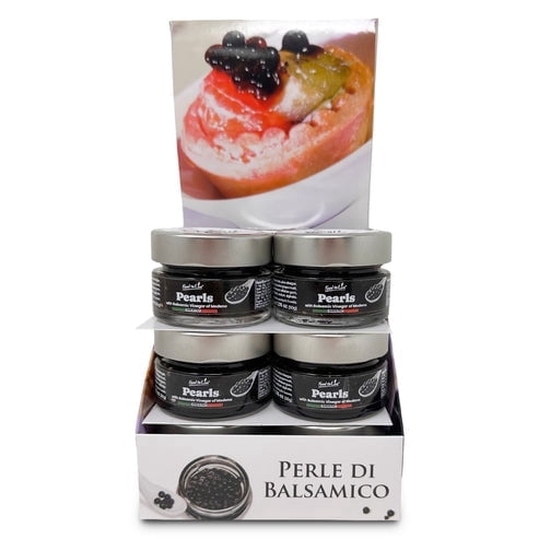 Food to Live Black Pearls with Balsamic Vinegar of Modena, 50g – Authentic Italian Aceto Balsamico Black Caviar, Perfect for Salads, Desserts and Cocktails, Vegan. Product of Italy (Pack of 12)