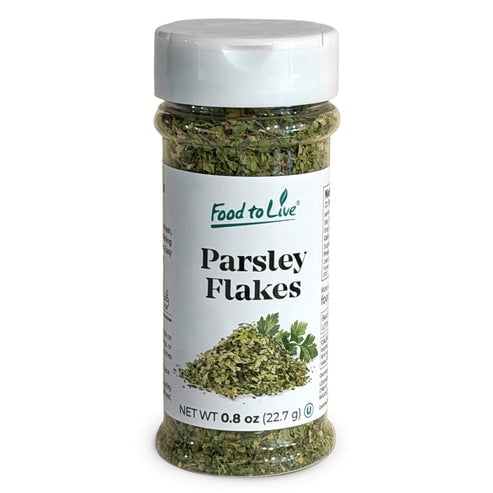 Food to Live Flat Parsley Flakes, 0.8 oz  Dried Fresh Aromatic Herb Seasoning. Great Addition to Cooking, Soups, Salads and Baking. Kosher, Vegan (Pack of 1)