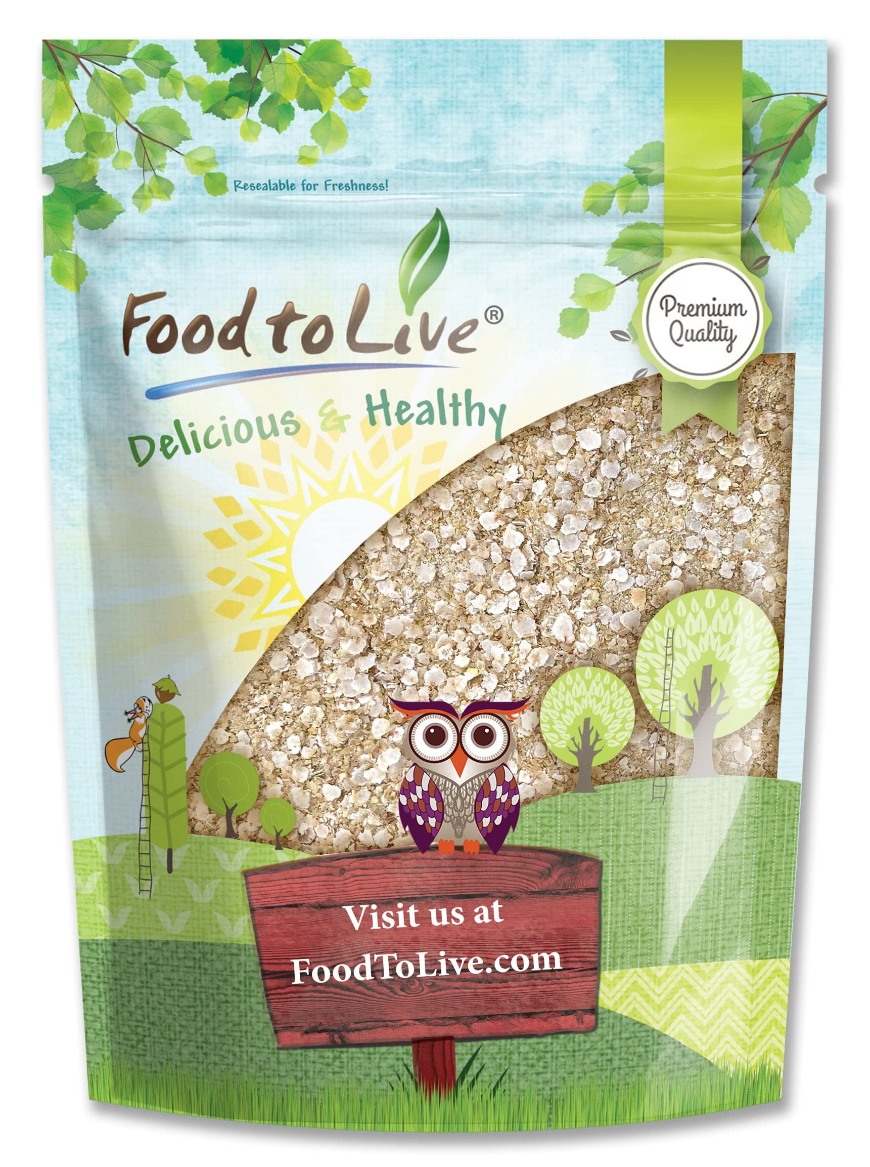 Food to Live White OIF8 Flakes, 1 Pound Seeds, Whole Grain, Raw, Kosher