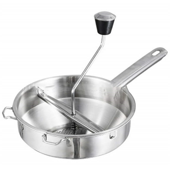 Food Mill, Potato Ricer, Manual Food Presser, Stainless Steel Easy Clean Rotary Kitchen Gadget, Multi-Function Press Tool for Tomato Sauce Fruit Vegetable Puree Making Prep,Silver