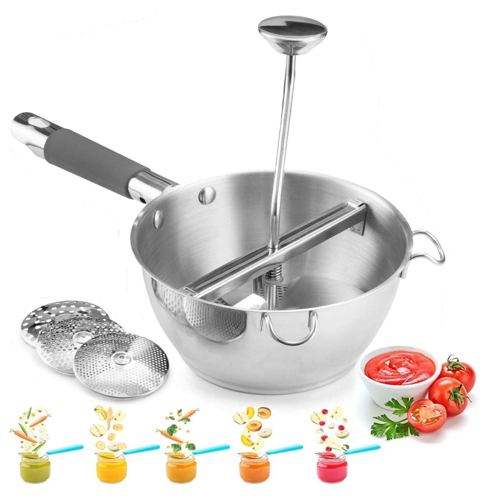 Stainless Steel Food Mill Jam Refiner Food Mill Cookware For Mashing Straining Grating Fruits Vegetables Mashed Potatoes