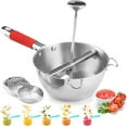 thumbnail image 1 of Stainless Steel Food Mill Set with 3 Interchangeable Grinder Disks, Manual Applesauce Maker and Tomato Strainer with Non-Slip Silicone Base and Hand Crank, 1 of 5