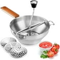 Food Mill Stainless Steel 3 food grinder Discs Wooden Handle Potato ricer for mashed