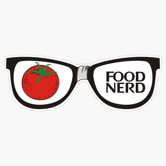 Food Nerd Tomato Broken Eyeglasses Smart Intelligent Scholar Garden Crop Decal For Notebook Sticker