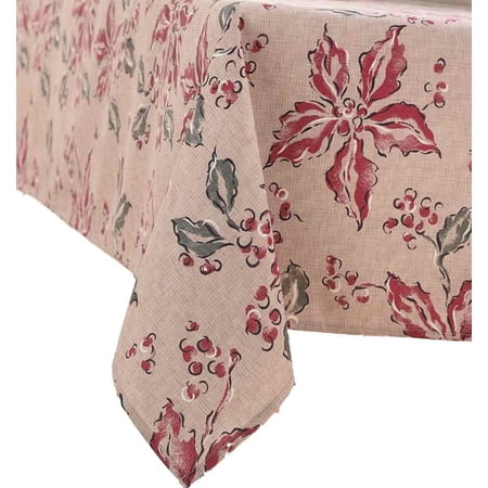 Food Network Ribbed Winter Garden Floral Tablecloth Fabric Table Cloth 60x102