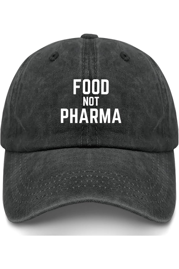Food Not Pharma Cap Cotton Washed Baseball Caps Adjustable Hat Custom Gifts for Men