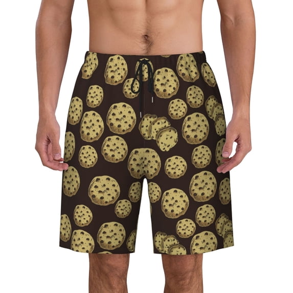 Food Of Cookie Pattern Men'S Beach Pants Quick Dry Short Swim Trunks With With Pockets And Mesh Lining Swimwear Beach Bathing Shorts Xx-Large