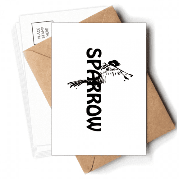 Food Outline Sparrows Birds Postcards Envelopes Blank Note Cards Mailing