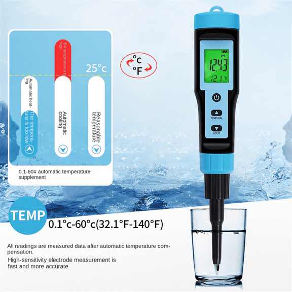 Food PH Meter 0.00-14.00PH High Accuracy Temp PH Tester Sensor Acidity Analyzer for Mea mj2344