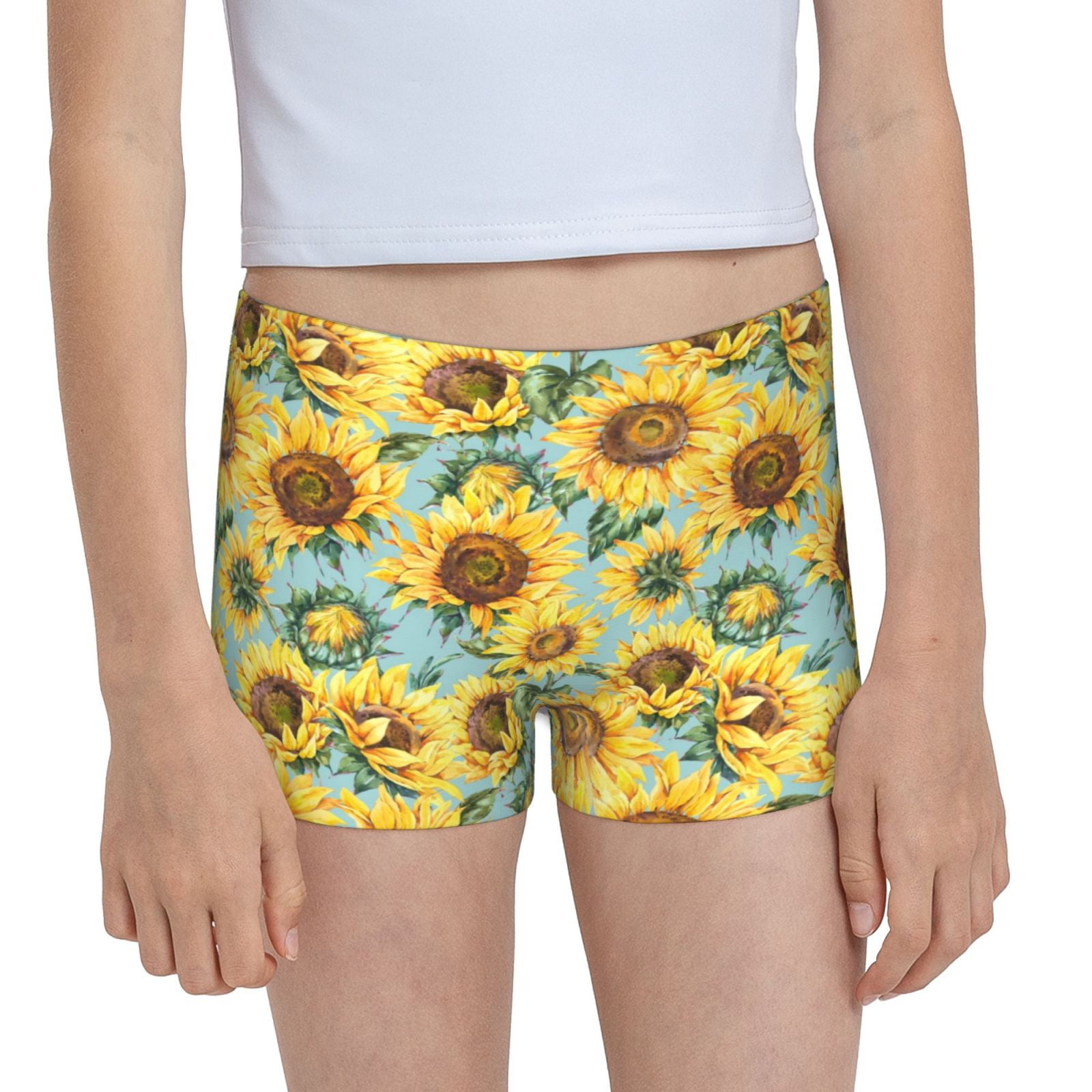 Easygdp Farmhouse Sunflower Girls Hipster Cotton Underwear Little Girls