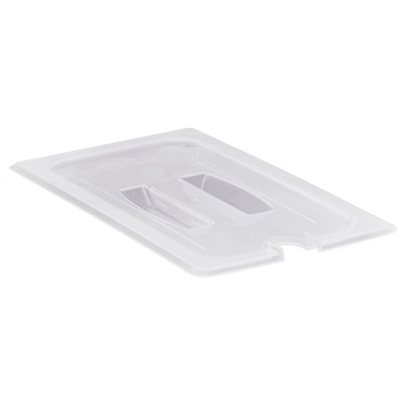 Food Pan Lid 1/3 Polypropylene With Notched Handle Translucent