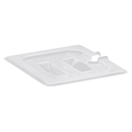 Food Pan Lid 1/6 Polypropylene With Notched Handle Translucent