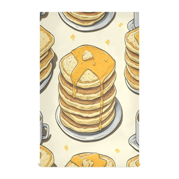 Food Pattern Design Decorative Waffle Towel Kitchen Dishcloth 28x18in Multi-Use Tea Towel