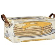 Food Pattern Design Open Home Storage Bins Foldable Metal Frame Shelf Baskets 16.9x11.4x7.7in Water-Resistant