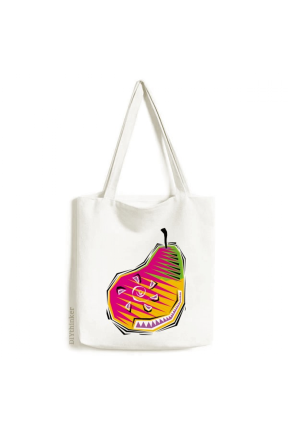 Food Pear Mexicon Culture Element Illustration Tote Canvas Bag Shopping Satchel Casual Handbag