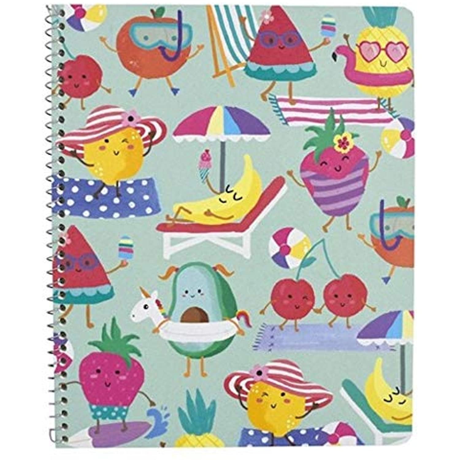Food People 1 Subject Wide Ruled Spiral Notebook Light Blue Greenroom